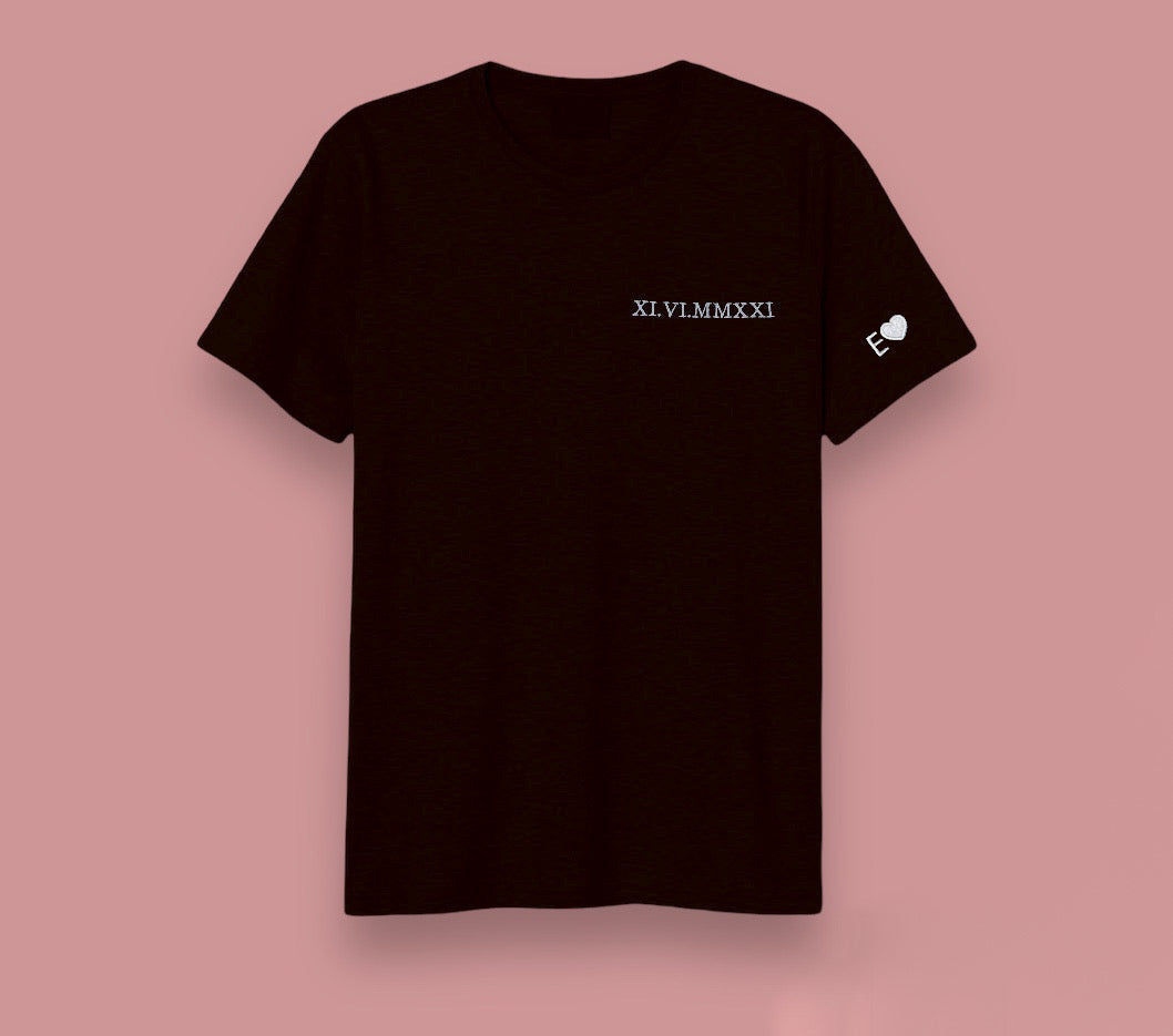 Felpa/T-shirt - Personalizzata con Data e iniziale