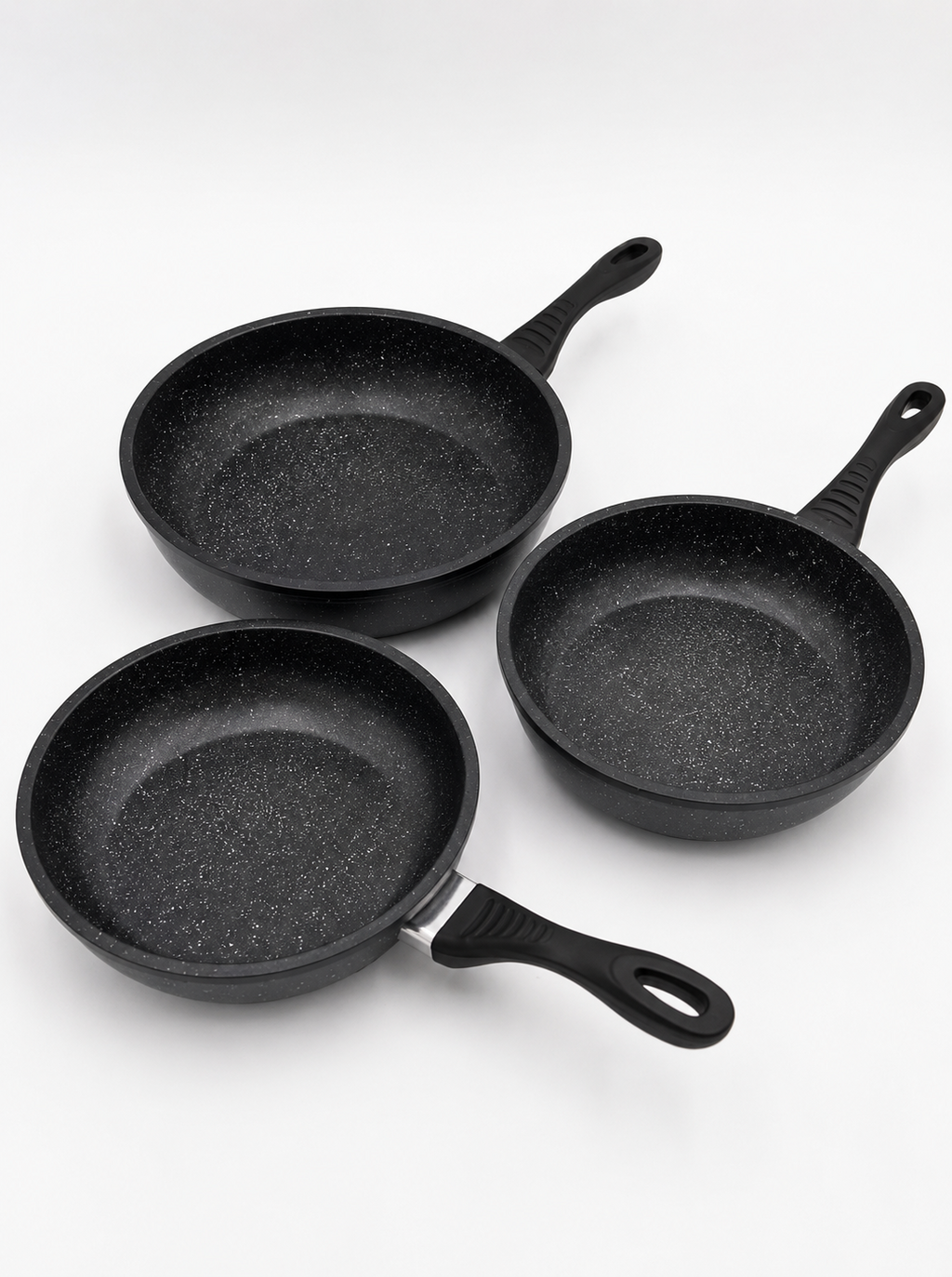 Set 11pz Padelle in Pietra Lavica Antiaderente Coperchio Mestoli Ad Induzione Gas