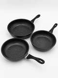 Set 11pz Padelle in Pietra Lavica Antiaderente Coperchio Mestoli Ad Induzione Gas