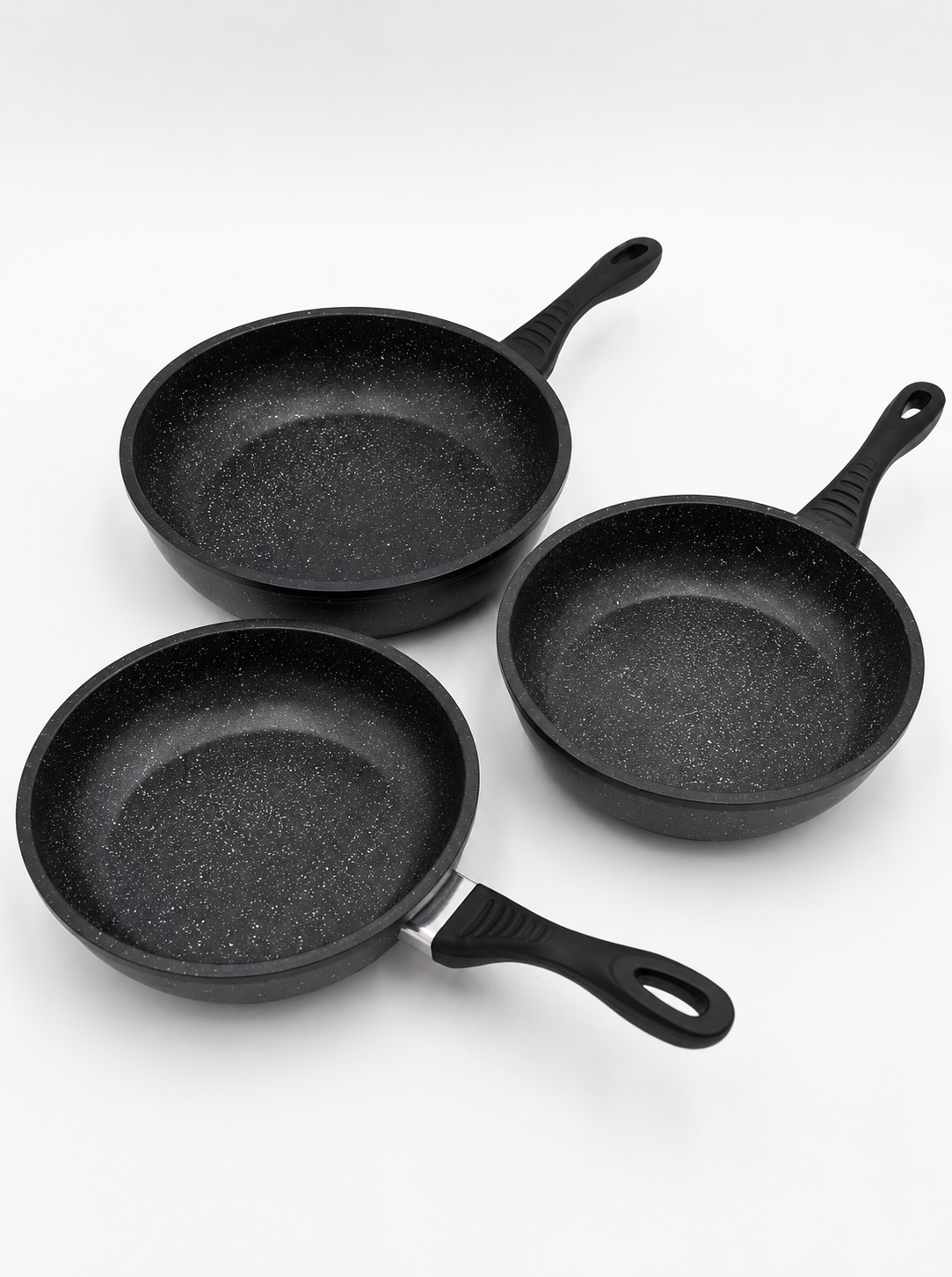 Set 11pz Padelle in Pietra Lavica Antiaderente Coperchio Mestoli Ad Induzione Gas