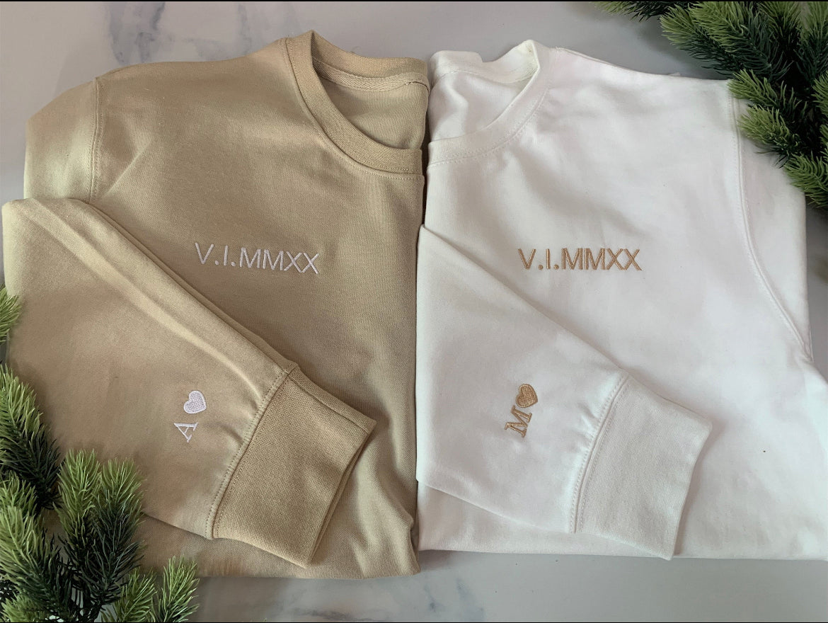 Felpa/T-shirt - Personalizzata con Data e iniziale